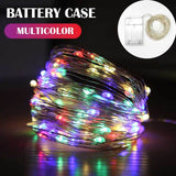 Christmas Gift 5 Colors LED Outdoor Light String Fairy Garland Battery Power Copper Wire Lights For Christmas Festoon Party Wedding