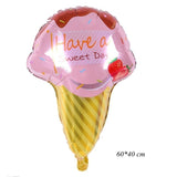 Cifeeo 1set Ice Cream Donut Lip Popcorn Candy Foil Balloons Baby Shower Happy Birthday Party Decoration Balloon Boy Girl Kid Cute Toys