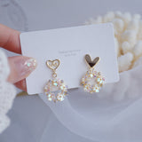 Asymmetry Love Letter Earring for Women Fantasy Colorful Stud Earring  Wedding Jewelry