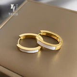 Cifeeo New Classic Copper Alloy Smooth Metal Hoop Earrings For Woman Fashion Korean Jewelry Temperament Girl's Daily Wear Earrings