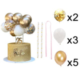 10PCS/PACK 5 Inch Balloon Cake Topper Metallic Confetti Latex Balons For Birthday Baby Shower Wedding Jungle Party Decoration
