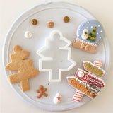 1PC Christmas Cookie Cutter Biscuit Mold Xmas Theme Signpost Christmas House Gingerbread House Crystal Ball Mould Baking Tools