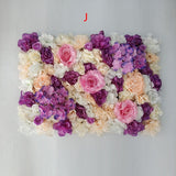 Christmas Gift 60x40cm Artificial Flowers DIY Wedding Decoration Flower Wall Panels Silk Rose Flower Purple Romantic Wedding Backdrop Deco