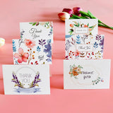 Christmas Gift 6sets Flower Thank you Cards Wedding Party Invitation Greeting Cards with Envelopes Stickers Blank inside Postcard Folding Cards