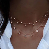 Fashion Necklaces Butterfly Necklace for Women Vintage Multilayer   Moon Star Charm Choker Necklaces Boho Pendant Jewelry