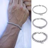 Christmas Gift MEN'S JEWELRY 3 TO 8MM WIDE STAINLESS STEEL WHEAT CHAIN BRACELET 7.48 TO 9 INCHES LOBSTER CLASP