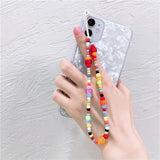 Cifeeo Ins Trendy Colorful Smiling Beads Chain Mobile Phone Chain Anti-lost Handmade Acrylic Cord Lanyard for Women Gifts
