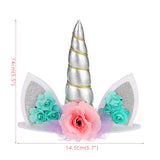 Unicorn Cake Topper Rainbow Cloud Balloon Cupcake Topper Kids Birthday Cake Flags Decor Baby Shower Girl Favors Cake Decorating