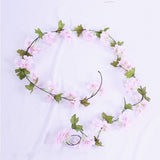 Artificial Flowers Silk Wedding Arch Fake Sakura Plastic Vine Hanging Ceiling Garland Cherry Blossom Home Pipe Backdrop Decor