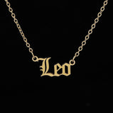 12 Zodiac Necklace Constellation Pendant Iced Out Rhinestone link Chain Stainless Steel jewelry horoscope jewelry for women