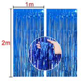 2Pcs/Pack Birthday Party Decorations Backdrop Curtain 2m Length Tinsel Fringe Curtain Wedding Decoration Rain For Photozone