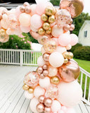 Cifeeo Christmas Gift 96pcs Morandi Peach Balloons Arch Garland Kit Chrome Rose Gold 4D Ballon for Wedding Birthday Baby Shower Christmas Party Decor