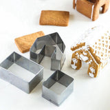 Christmas Gift 3pcs/set DIY Christmas Gingerbread House Biscuit Mold Set Stainless Steel Cookie Mould Tool Christmas Decoration For Home