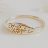 Fashion Engraving Flower Lady Finger Ring Gold Rose-gold Silver Color Metal Ring Female Wedding Engagement Date Ring Gift