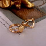 New Irregular Croissants Rings Chunky Circle Heart Geometric Rings for Women Gold Color Crystal Butterfly Rings Fashion Jewelry