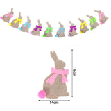 Cifeeo  Happy Easter Rabbit Bunny Easter Eggs Banner Garland Wall Hanging Bunting Flag Easter Decoration Kids Birthday Party Decor