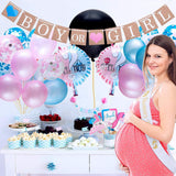 Christmas Gift Gender Reveal Party Supplies Baby Party Decoration BOY OR GIRL Flag Pulling Confetti Balloons Photo Props