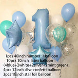 Cifeeo Christmas Gift 1set 1st Happy Birthday Confetti Balloons Blue Pink Foil Number Balloon First Baby Boy Girl Party Decorations My 1 Year Supplies