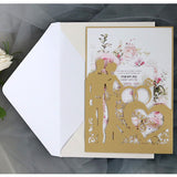 10pcs Laser Cut Wedding Invitations Card Bride And Groom Cute Rings Elegant Greeting Card Valentine's Day Wedding Party Supplies