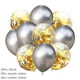 10Pcs Metal Latex Balloons Confetti Balloon Set For Wedding Birthday Party Balloon Decoration Baby Shower Helium Balloons