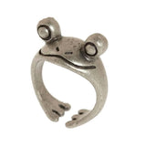 Back To School  Bohemian Vintage Frog Ring for Women Artistic Design Retro Opening Resizable Unisex Female Statement Rings Silver Color Gift
