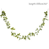 155cm Artificial Plants Eucalyptus Garland Rose Rattan Leaves string Fake Plants Home Decor Vines wreath Vertical Garden decor