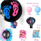 1 Set Giant Boy Or Girl Gender Reveal Black Latex Balloon Baby Shower Confetti Ballons Birthday Gender Reveal Party Decoration