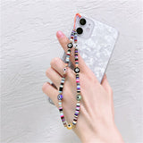 Cifeeo Ins Trendy Colorful Smiling Beads Chain Mobile Phone Chain Anti-lost Handmade Acrylic Cord Lanyard for Women Gifts