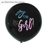 36inch Gender Reveal Balloon Black Latex Confetti Globos Fun Baby Party Decoration He or She Boy or Girl Baby Shower Supplies