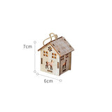 Christmas Gift Merry Christmas LED Light Wooden House Luminous Cabin Christmas Decorations for Home DIY Xmas Tree Ornaments Kids Gifts New Year