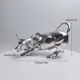 NORTHEUINS Resin Golden Deer Bull Figurines for Interior Nordic Animal OX Statue Official Sculptures Home Decoration Accessories