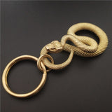 Copper Vintage Gold Snake Desktop Decor Ornaments Brass Snake Key Chains Fashion Boa Keyrings Punk Rock  DIY Accessories Gift