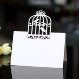 100pcs Laser Cut Bird Cage Table Name Place Cards Favor Table Name Message Setting Card Wedding Birthday Party Favor Decoration