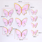 Christmas Gift 10pcs Pink Butterfly Paper Cake Topper Happy Birthday Cupcake Toppers For Baby Shower Wedding Party Birthday Cake Decoration