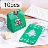 10PCS Snowflake Christmas Tree Gift Bags Merry Christmas Baking Packaging Bag Candy Boxes Xmas Decorations for Home Navidad