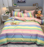 Cifeeo Rainbow Bedding Set Cartoon Printed Bed Linen Sheet Adult Kids Childs 4IN1 3IN1 Bedsheet with Duvet Cover Pillowcase All Season