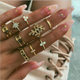 Back To School  punk jewelry women rings rose gold ring set vintage sale undefined wholesale bague femme for girls bts accesorios Christmas