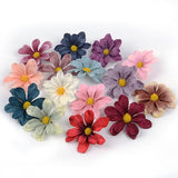 Cifeeo 10Pcs/Lot 6cm Retro Daisy Flower Heads Mini Velvet Artificial flower Wedding Decoration DIY Wreath Scrapbook Craft Fake Flowers