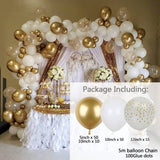 1Set White Gold Balloon Garland Arch Kit Wedding Latex Balloon Kid's Adult Birthday Party Decoration Baby Shower Globos Supplies