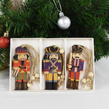 Christmas Gift 9pcs Wooden Nutcracker Soldier Christmas Tree Hanging Decor Nutcracker Puppet Xmas Wooden Pendants For New Year Home Ornaments