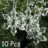 20/10/6Pcs  New Transparent Christmas Crystal Snowflakes Navidad New Year Ornaments Festival Party Xmas Tree Hanging Decor