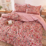 Cifeeo Colorful Rainbow Bedding Set with Duvet Cover  Bedsheet Pillowcase Fashion AB Version Pattern Quilt Cover Bed Linen All Season