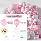 Christmas Gift Pink Balloon Garland Arch Kit Chrome Gold Latex Ballon Birthday Party Decor Kids Wedding Birthday Ballon Baby Shower Girl Decor