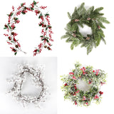 Christmas Wreath Barries Cones Artificial Vine Hanging Floral Foliage Garland Christmas Decorations for Home Navidad Natal 2022