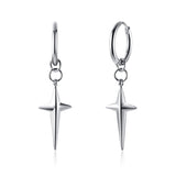 Christmas Gift SINGLE SILVER COLOR DAGGER EARRING MEN STAINLESS STEEL SWORD HUGGIE HOOPS EARRINGS COOL FASHION ROCK TATTOO MEN JEWELRY