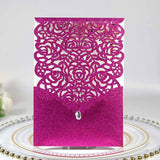 50pcs/lot Laser Cut Glitter Paper Wedding Invitations Card Diamond Design Custom Greeting Card Birthday Wedding Favor Decoration