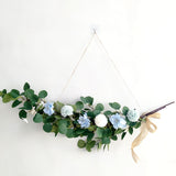 Artificial Green Eucalyptus Garland Leaves Vine Silk Leaf Fake Rattan Artificial Plants Ivy Wreath Wall Hanging Wedding Decor