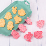 Christmas Gift DIY 3D Christmas Cookie Cutters Cartoon Biscoito Mould Cookie Cutter Set ABS Christmas Baking Mould Cookie Decorating Tools