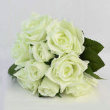 9pcs/set 4cm 7cm Silk Rose Flower Bouquet Real Touch Fake Flowers for Wedding Decoration Bridal Hold Bouquet Home Garden Supplie