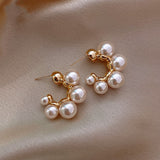 Cifeeo Elegant Celebrity Metal Inlaid Pearl Earrings For Woman Fashion Jewelry 2022 New Luxury Wedding Party Girl's Unusual Earrings